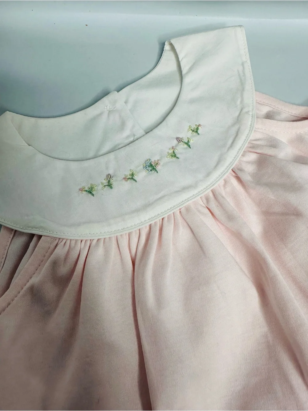 Ralph Lauren Light Pink Smocked Collar Dress & Bloomers Set